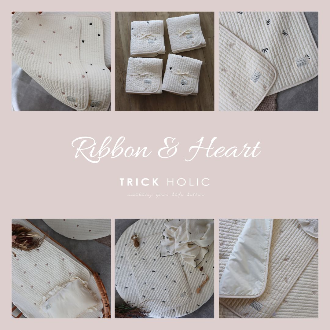《OUTLET 3/24, 20시~3/27》ribbon/heart/성월/벚꽃/곰/레몬/빈티지 기저귀 교체 매트