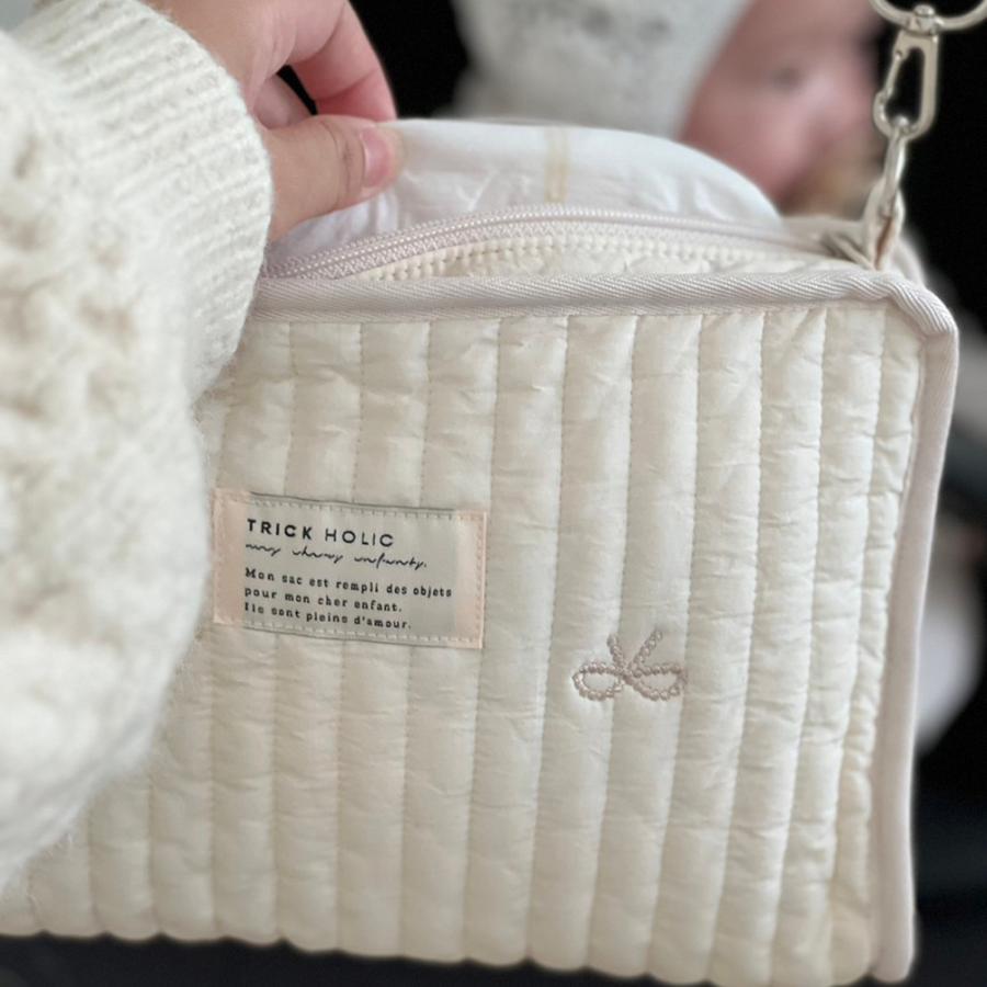 new Hanging pouch Diaper pouch ribbon embroidery (2 colors)