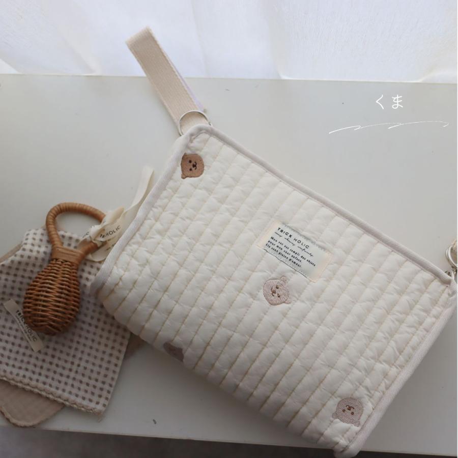 new Hanging pouch Diaper pouch ribbon embroidery (2 colors)