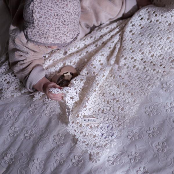 《OUTLET》garden flower crochet lace blanket S ※メール便可