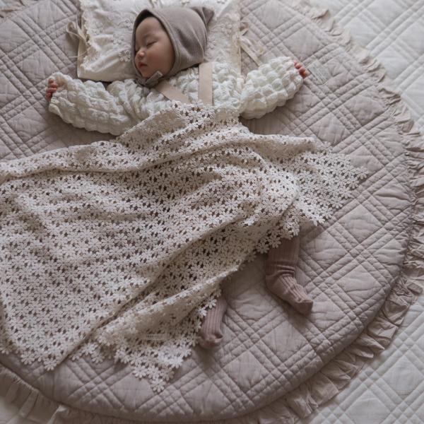 《OUTLET》garden flower crochet lace blanket S ※メール便可