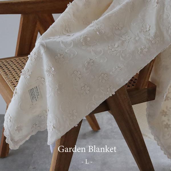 《OUTLET》garden flower blanket - L size -