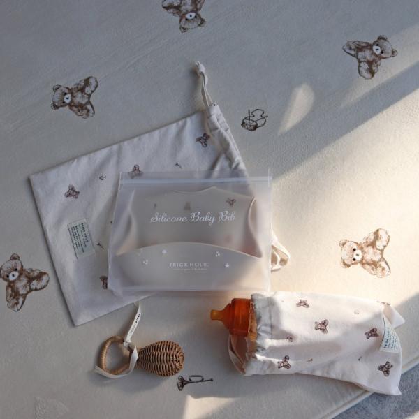 《OUTLET》cotton pouch vintage bear(2枚セット) ※メール便可