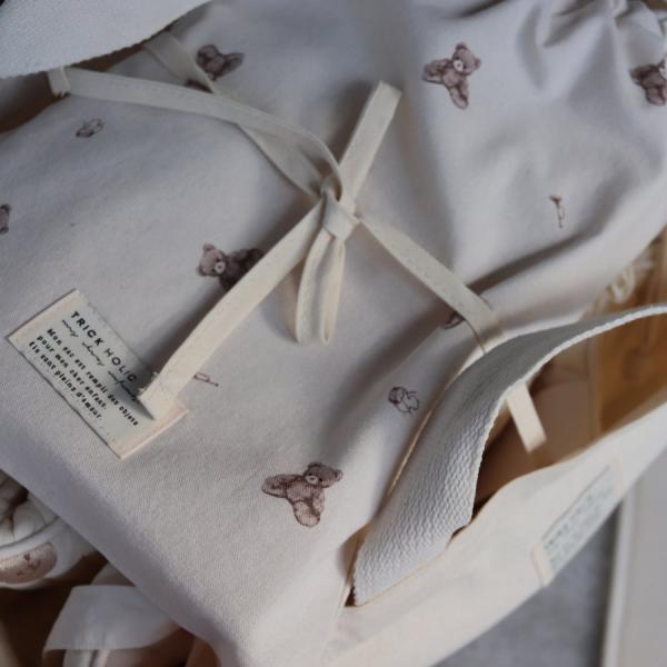 《OUTLET》cotton pouch vintage bear(2枚セット) ※メール便可