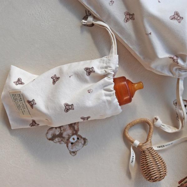 《OUTLET》cotton pouch vintage bear(2枚セット) ※メール便可