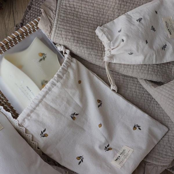 《OUTLET》cotton pouch vintage lemon & blueberry