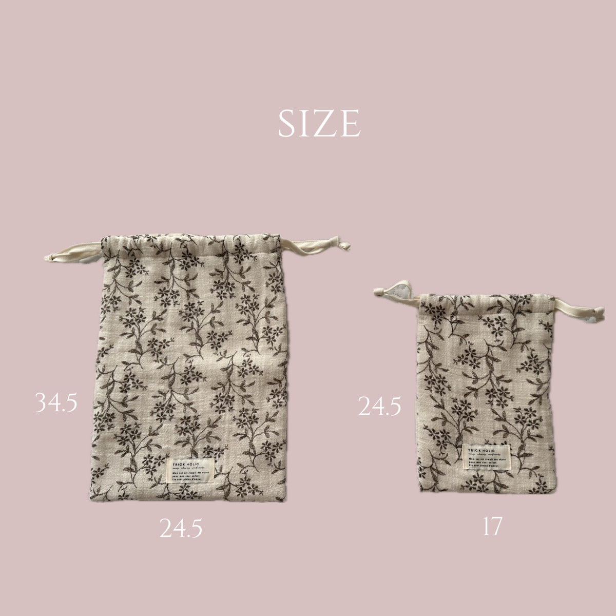 《OUTLET》cotton pouch garden flower, vintage flower ※メール便可