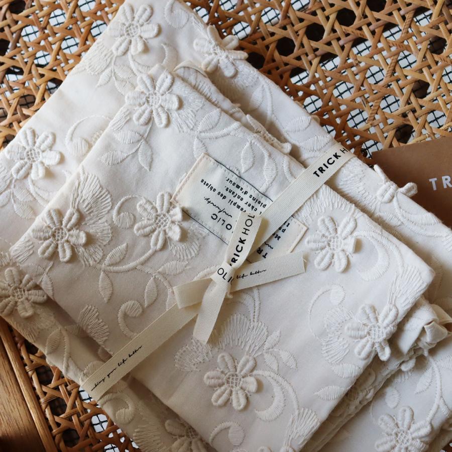 《OUTLET》cotton pouch garden flower, vintage flower ※メール便可
