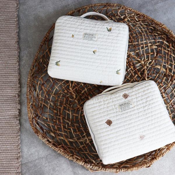 《OUTLET 3/24, 20시~3/27》quilting trunk bag 곰/vintage lemon 자수 퀼팅 트렁크 백 S 사이즈 기저귀 케이스 기저귀 가방 트릭 홀릭