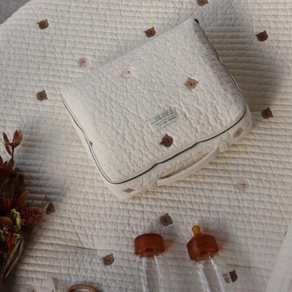 《OUTLET 3/24, 20시~3/27》quilting trunk bag 곰/vintage lemon 자수 퀼팅 트렁크 백 S 사이즈 기저귀 케이스 기저귀 가방 트릭 홀릭