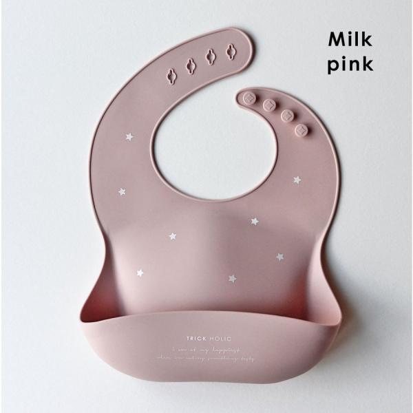 《OUTLET 3/24, 20시~3/27》Silicon bib twinke 트릭 홀릭 TRICKHOLIC 소재의 스레 일부 제조시의 얼룩 등 식사 앞치마 실리콘 비브