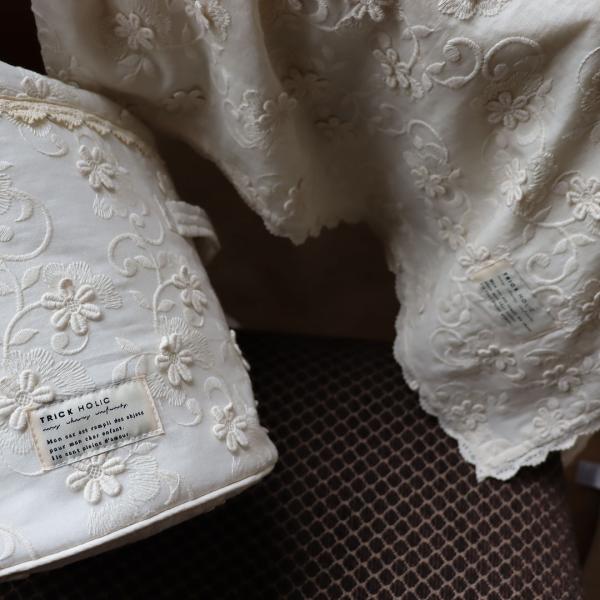 cotton basket - vintage flower / garden flower -