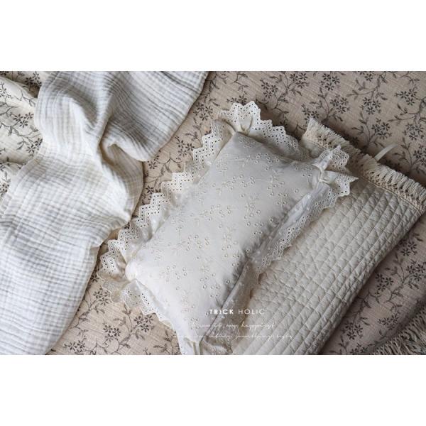 ribbon vintage lace pillow (cover+ inner cushion)