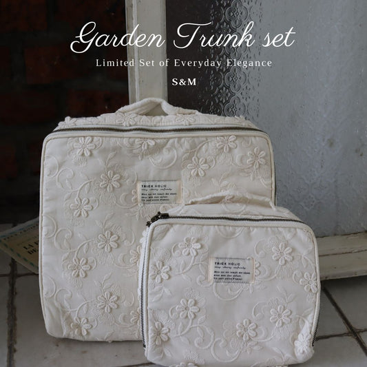 [予約販売5/10, 20時〜5/15 クーポンあり]  garden flower trunk bag（S＆M SET）花柄 おむつポーチ