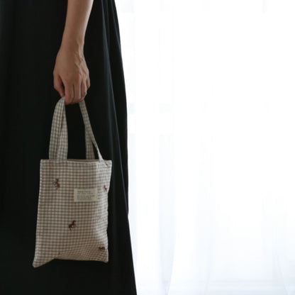 【6/4, 20時 再入荷】【1点までネコポス可】new コットンバッグ　馬柄刺繍　本場韓国製 オリジナルトランクバッグ　トリックホリック