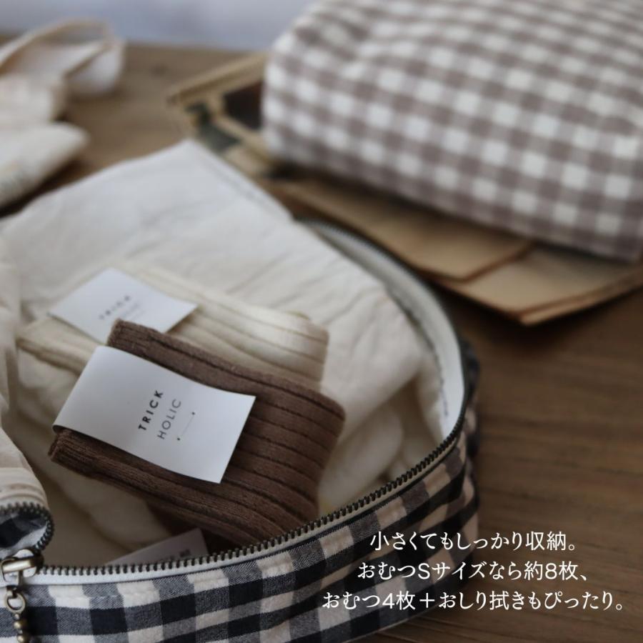【1点までネコポス可】new gingham check trunk bag（2色）beige・black　Sサイズ
