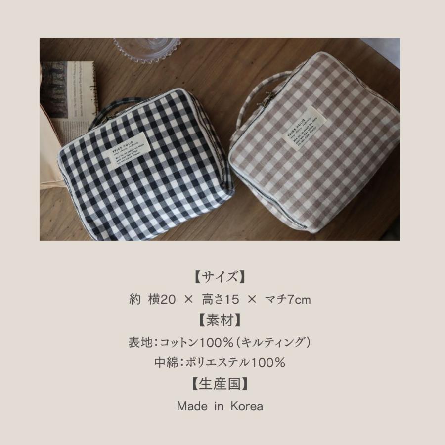 【1点までネコポス可】new gingham check trunk bag（2色）beige・black　Sサイズ