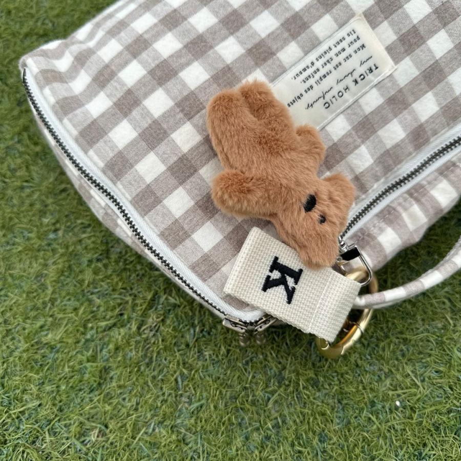 【1点までネコポス可】new gingham check trunk bag（2色）beige・black　Sサイズ