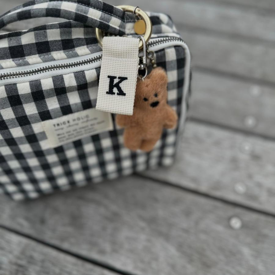 【1点までネコポス可】new gingham check trunk bag（2色）beige・black　Sサイズ
