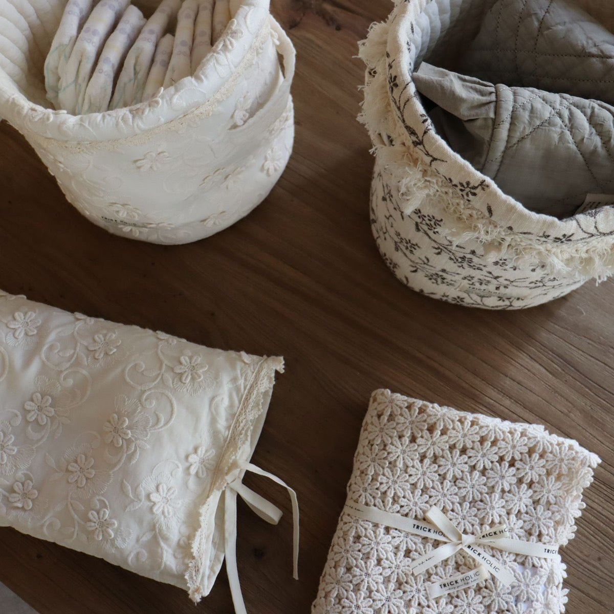 予約 7/29 20時～8/1】garden flower crochet lace blanket - S