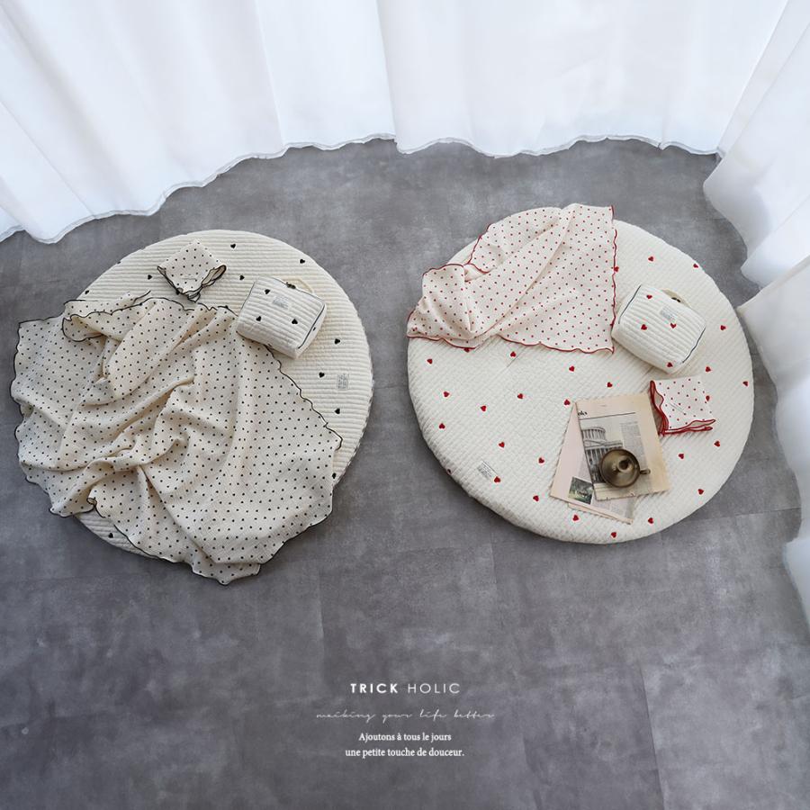 《OUTLET》Heart gauze handkerchief(약 30×30 cm) 더블 거즈 손수건 거즈 코튼 트릭 홀릭