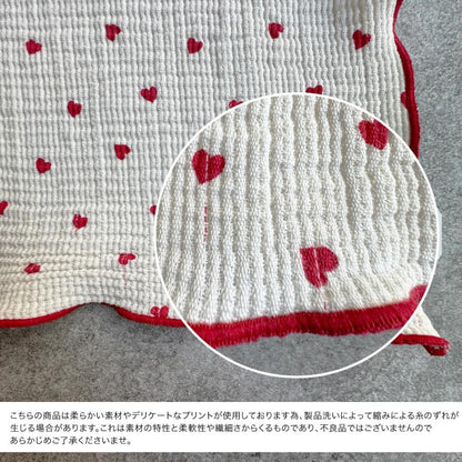《OUTLET》Heart gauze handkerchief(약 30×30 cm) 더블 거즈 손수건 거즈 코튼 트릭 홀릭