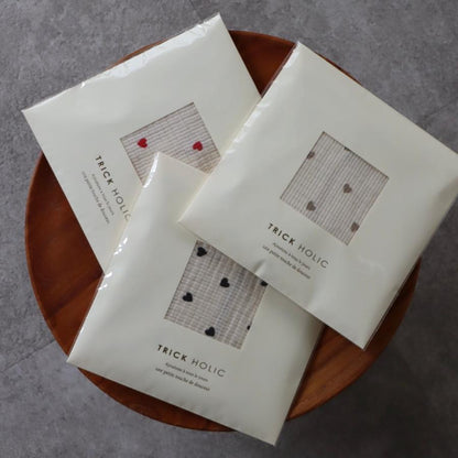 《OUTLET》Heart gauze handkerchief(약 30×30 cm) 더블 거즈 손수건 거즈 코튼 트릭 홀릭