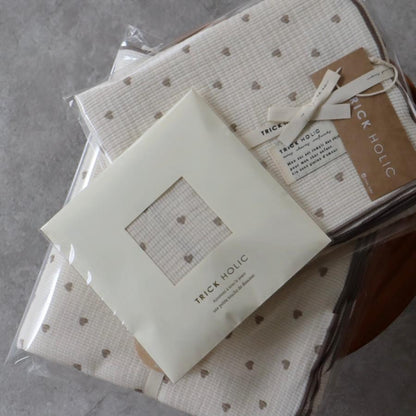《OUTLET》Heart gauze handkerchief(약 30×30 cm) 더블 거즈 손수건 거즈 코튼 트릭 홀릭