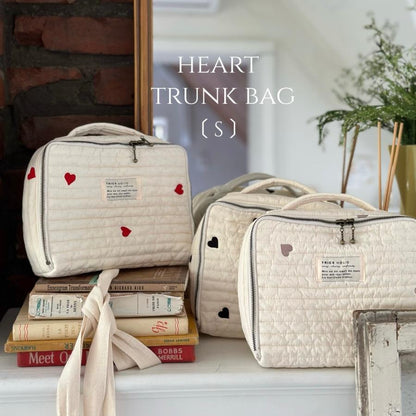 《OUTLET》Heart trunk bag S-size Trunk bag Nubi Heart Embroidered trunk bag Diaper case Diaper bag