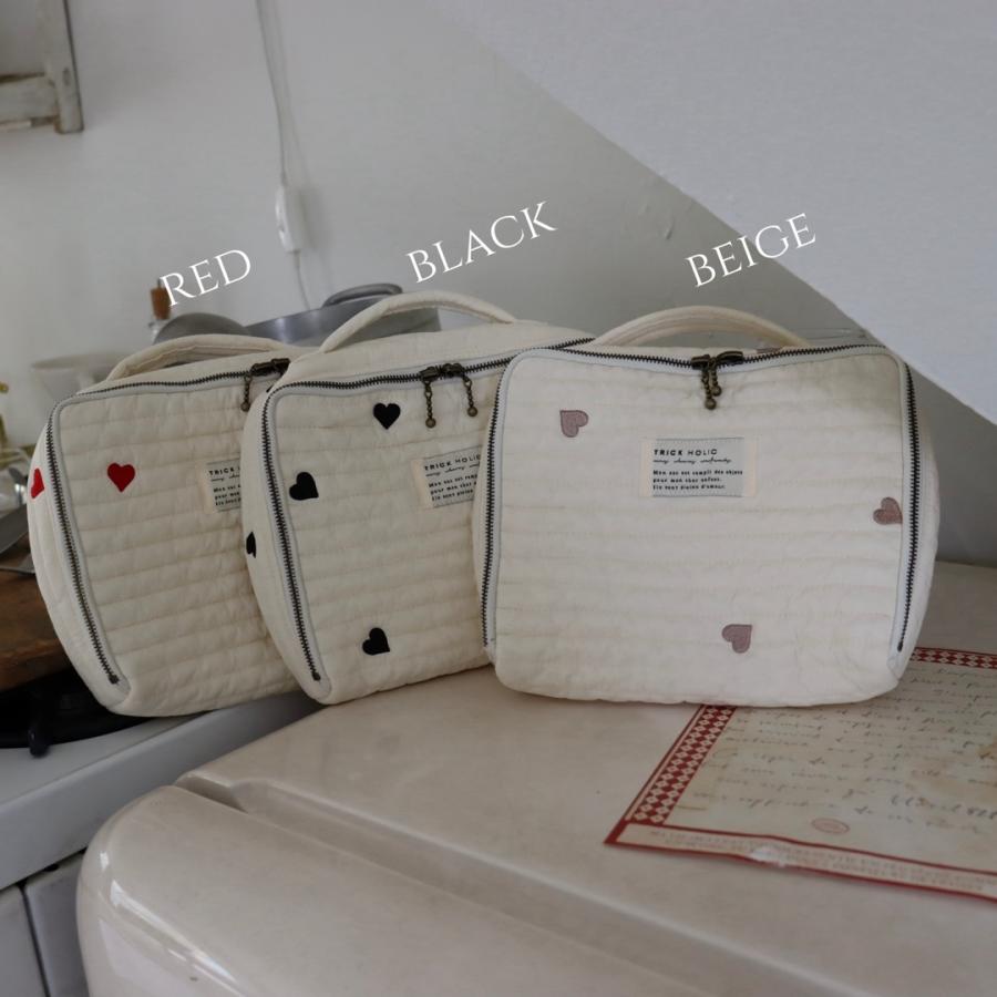《OUTLET》Heart trunk bag S-size Trunk bag Nubi Heart Embroidered trunk bag Diaper case Diaper bag