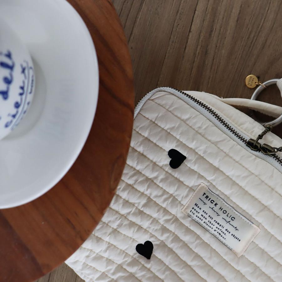《OUTLET》Heart trunk bag S-size Trunk bag Nubi Heart Embroidered trunk bag Diaper case Diaper bag