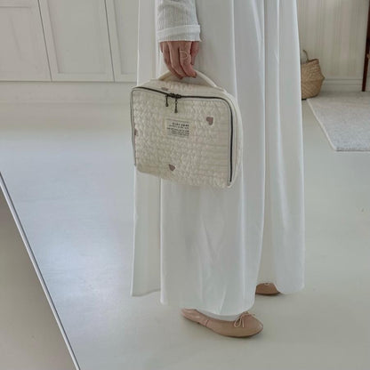 《OUTLET》Heart trunk bag S-size Trunk bag Nubi Heart Embroidered trunk bag Diaper case Diaper bag