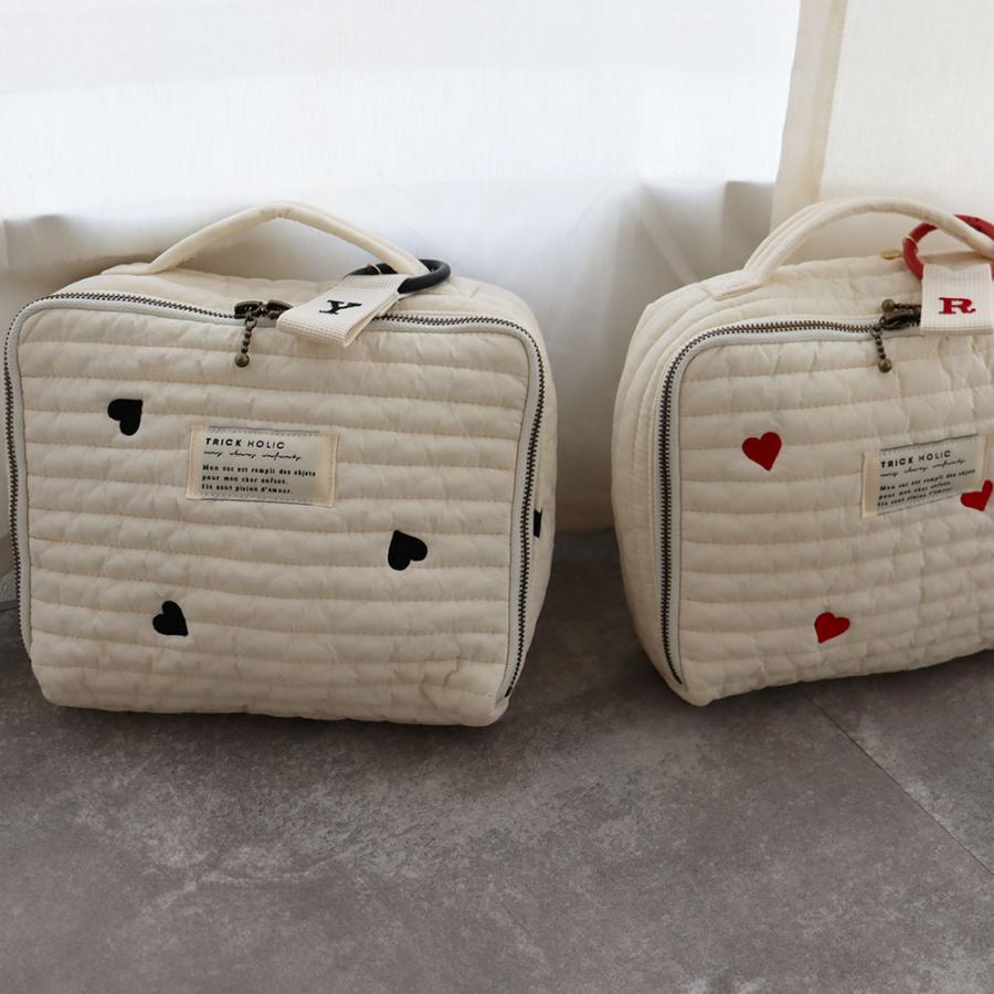 《OUTLET》Heart trunk bag S-size Trunk bag Nubi Heart Embroidered trunk bag Diaper case Diaper bag