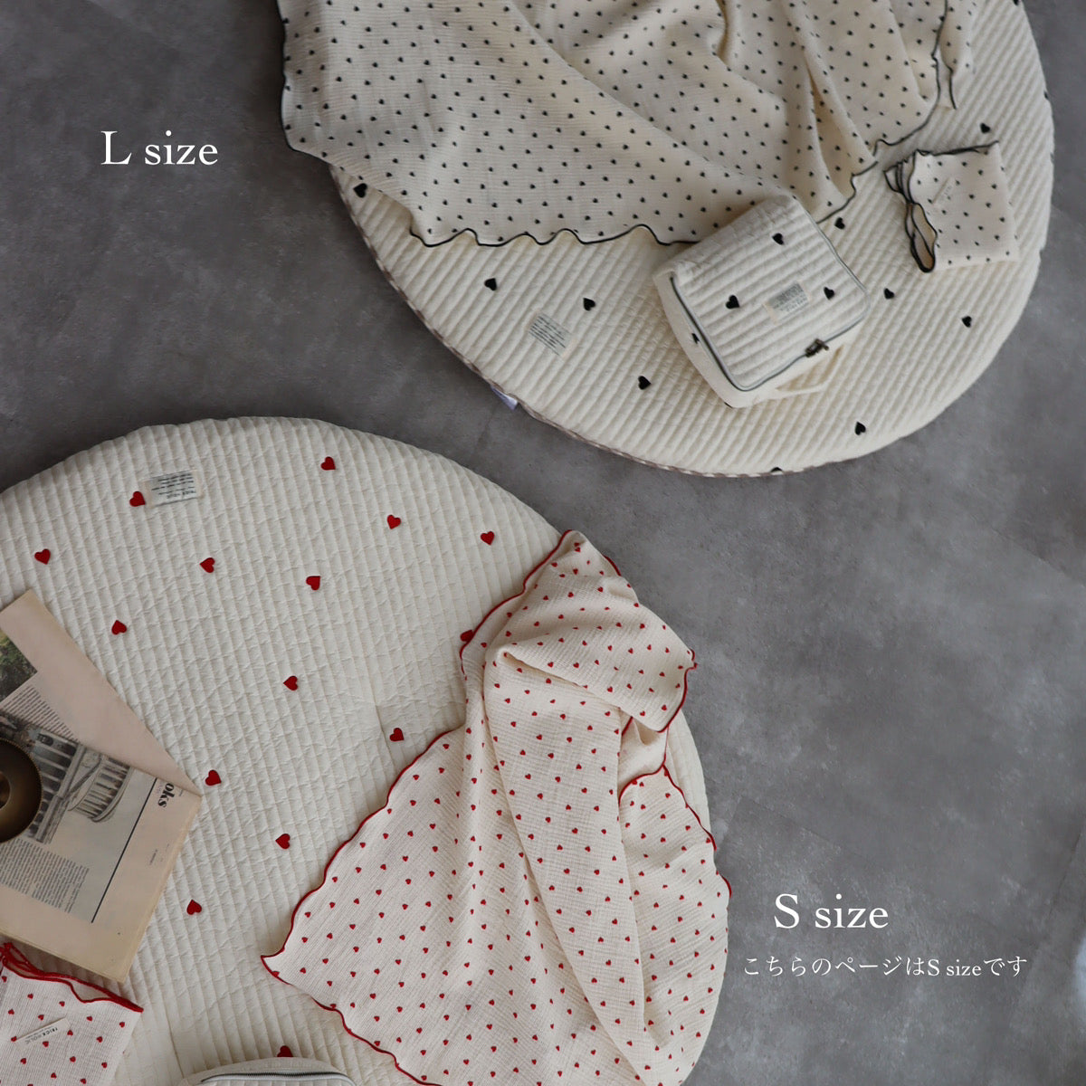 《OUTLET》Heart gauze blanket S-size(약 70×85 cm) 더블 거즈 담요 거즈 코튼 트릭 홀릭