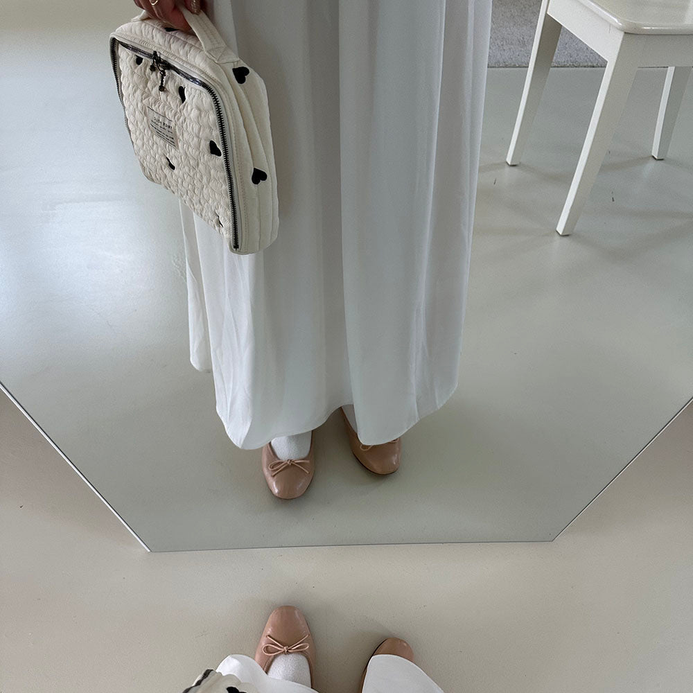 《OUTLET》Heart trunk bag S-size Trunk bag Nubi Heart Embroidered trunk bag Diaper case Diaper bag