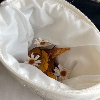 new malrun malrun puff crossbag  ivory / black  (rope fat 付)