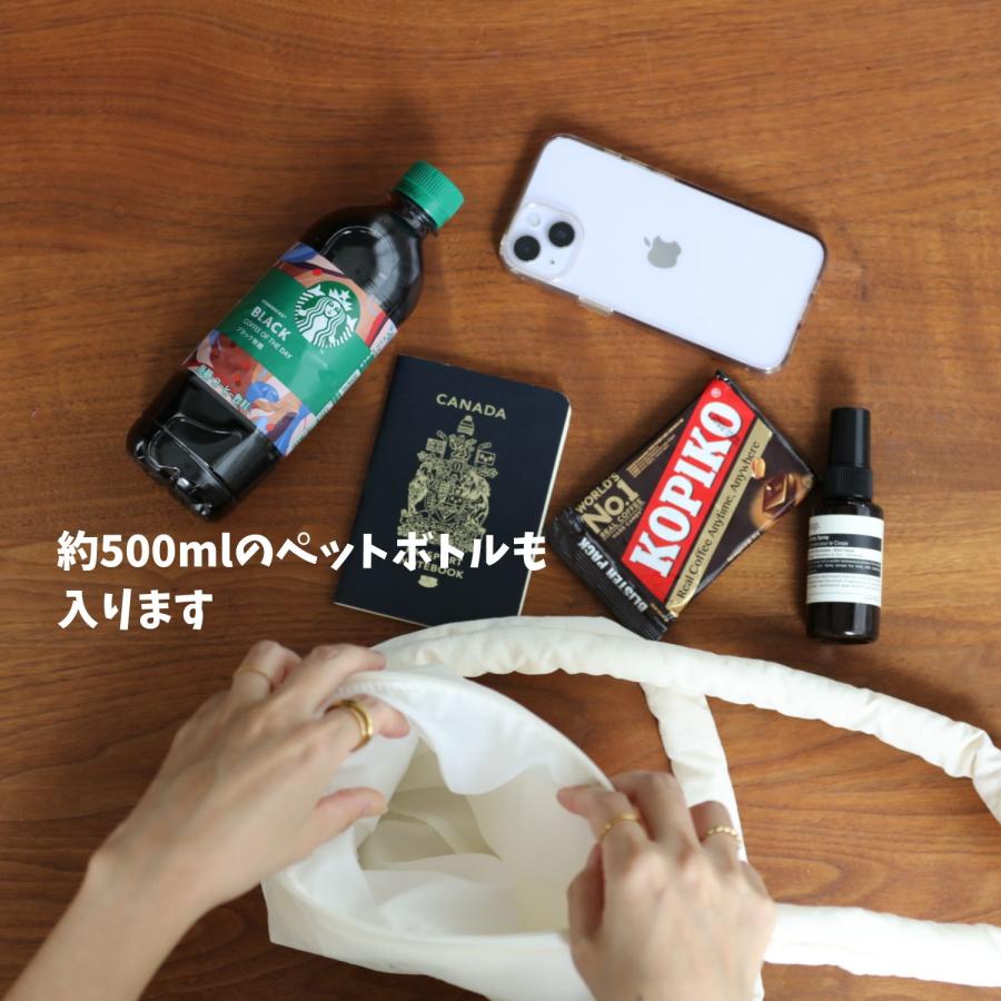 new malrun malrun puff crossbag  ivory / black  (rope fat 付)