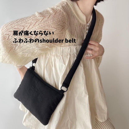 new malrun malrun puff crossbag  ivory / black  (rope fat 付)