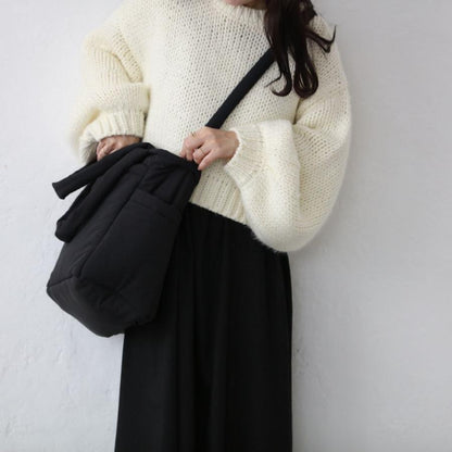 【6/3 AM 11時頃再入荷】new malrun malrun big tote cross set  ivory /black