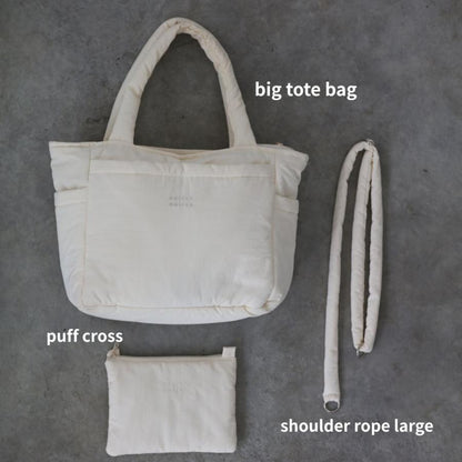 【6/3 AM 11時頃再入荷】new malrun malrun big tote cross set  ivory /black