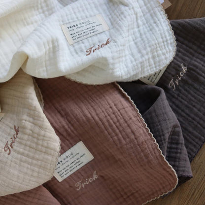 発売 10/14, 20時【名入れ商品10文字】triple gauze  blanket（約100×100cm）（1点までネコポス可）3重ガーゼ　正方形　本場韓国製 オリジナルブランケット