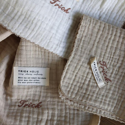 発売 10/14, 20時【名入れ商品10文字】triple gauze  blanket（約100×100cm）（1点までネコポス可）3重ガーゼ　正方形　本場韓国製 オリジナルブランケット