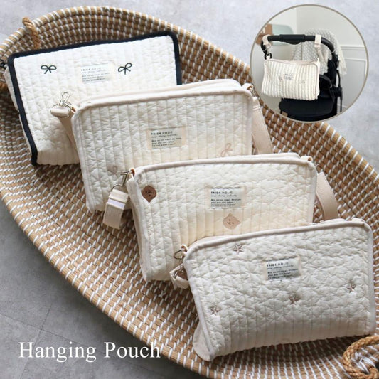 new Hanging pouch 기저귀 파우치 ribbon 자수(2색)