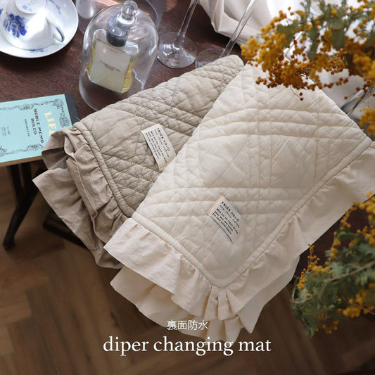 ibul diaper changing mat waterproof - french frill -