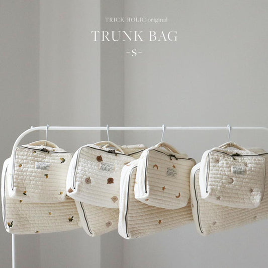 《OUTLET 3/24, 20시～3/27》quilting trunk bag 곰/vintage lemon 자수 퀼팅 트렁크 백 S 사이즈 기저귀 케이스 기저귀 가방 트릭 홀릭