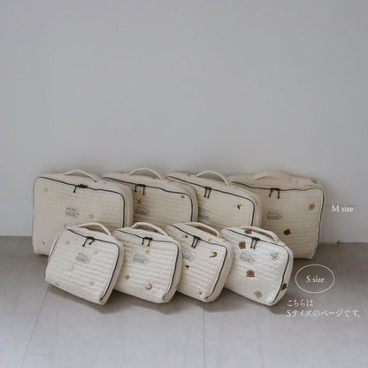《OUTLET 3/24, 20시～3/27》quilting trunk bag 곰/vintage lemon 자수 퀼팅 트렁크 백 S 사이즈 기저귀 케이스 기저귀 가방 트릭 홀릭