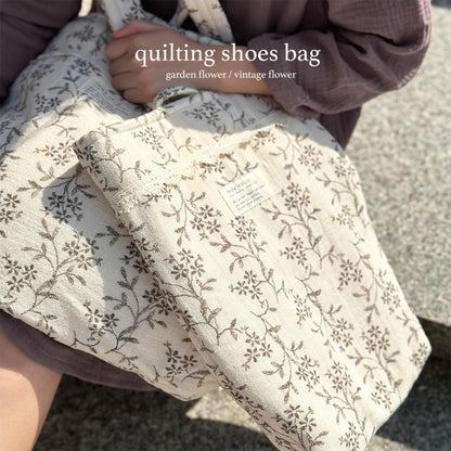 quilting shoes bag（garden flower・vintage flower）