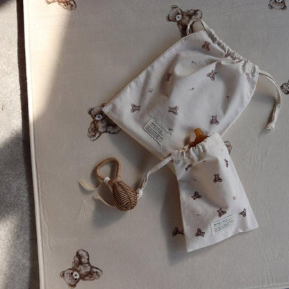 《OUTLET》cotton pouch vintage bear（2枚セット）　※メール便可