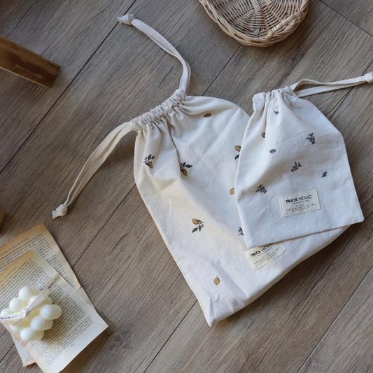 《OUTLET》cotton pouch vintage lemon &amp; blueberry