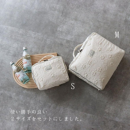 [予約販売5/10, 20時〜5/15 クーポンあり]  garden flower trunk bag（S＆M SET）花柄 おむつポーチ